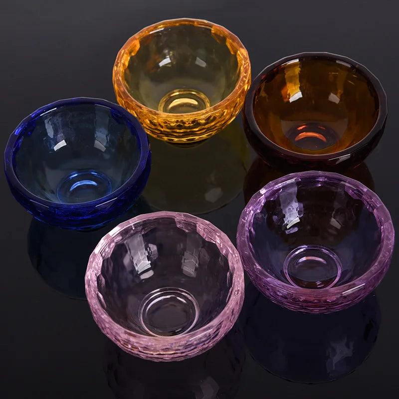 Colorful Insulation Anti-Scalding Glass Bowl, Heat-Resistant, Crystal, Ice Cream, Dessert Bowl, Hotel, Home, Wedding Decor