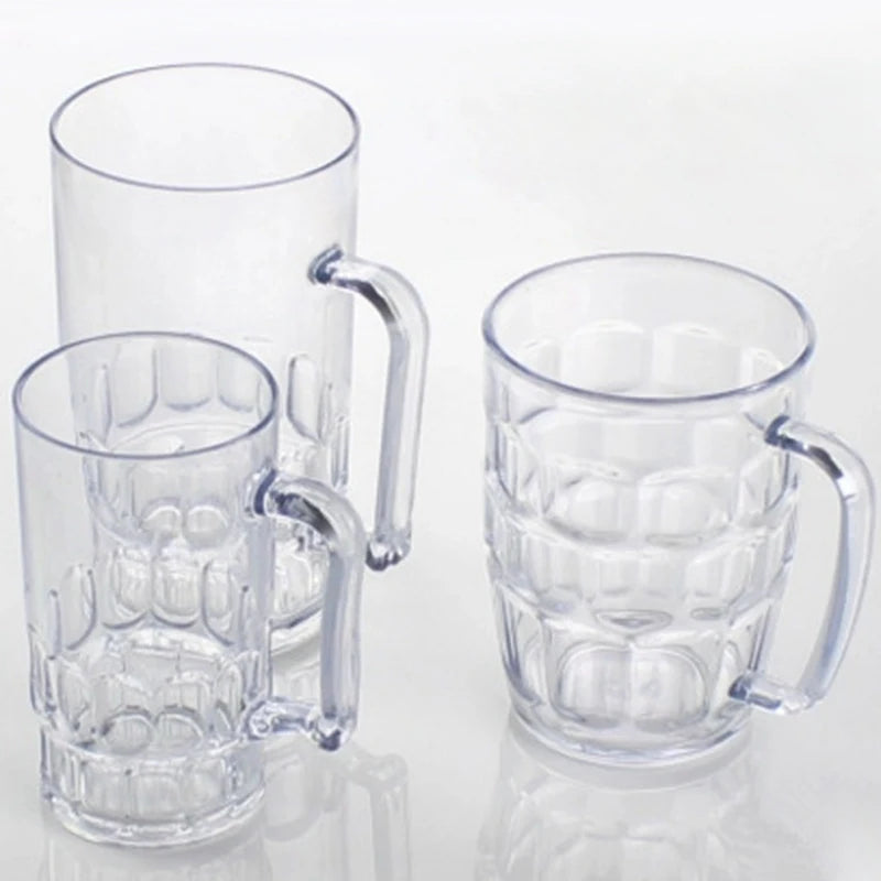 Vaso de cerveza acrílico irrompible de 3 tamaños, vaso grande para cerveza KTV, vasos de plástico para bebidas, taza para desayuno, leche, café y agua, artículos de bar.