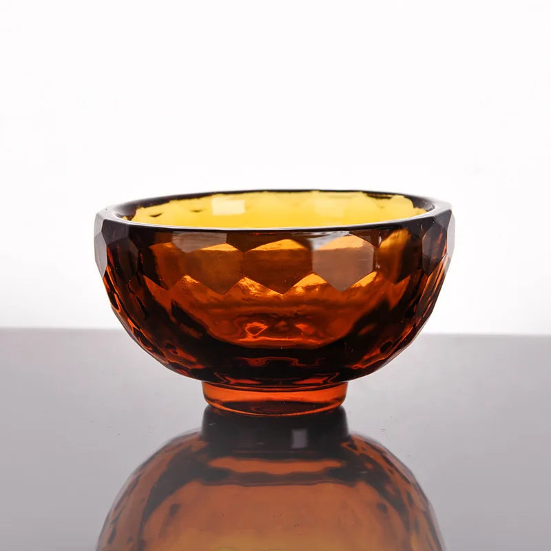 Colorful Insulation Anti-Scalding Glass Bowl, Heat-Resistant, Crystal, Ice Cream, Dessert Bowl, Hotel, Home, Wedding Decor
