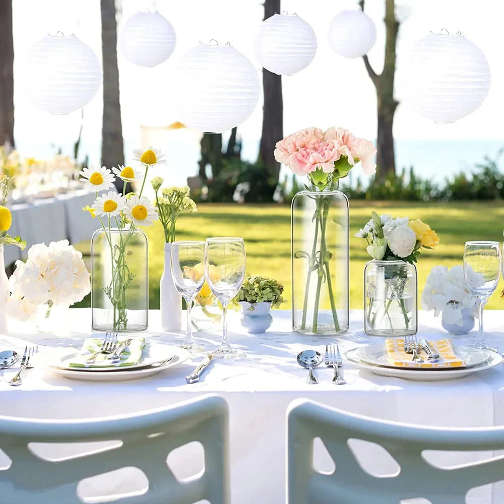 3Pcs/set Clear Small Glass Bud Vases in Bulk Modern Cylinder Glass Vase for Wedding Party Dining Table Centerpieces Decoration