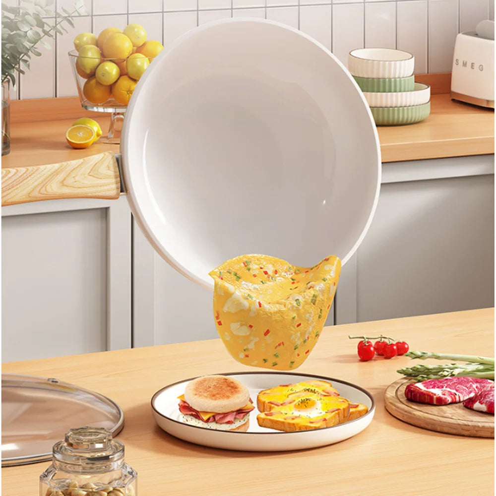 30cm Ceramic Wok Frying Pan Non-Stick Pan Home Steak Skillet Pancake Fried Induction Cooker Gas Stove Saucepan kitchen Cookware