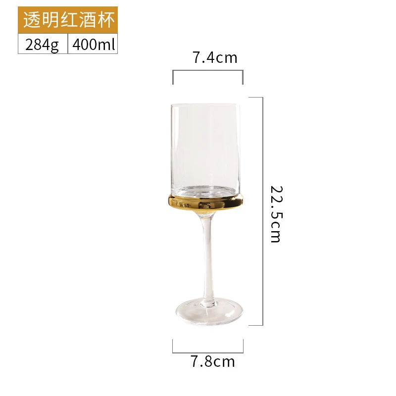 Nordic Gold Red Wine Glass Crystal Glass Champagne Glass Home Juice Glass Goblet Wine Glass Model Room Bar Barware