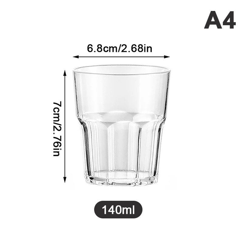 Acrylic Whiskey Cups Unbreakable Transparent Beer Cup Plastic Coffee Milk Breakfast Cup Spirit Glass Drinkware Juice Tea Cup
