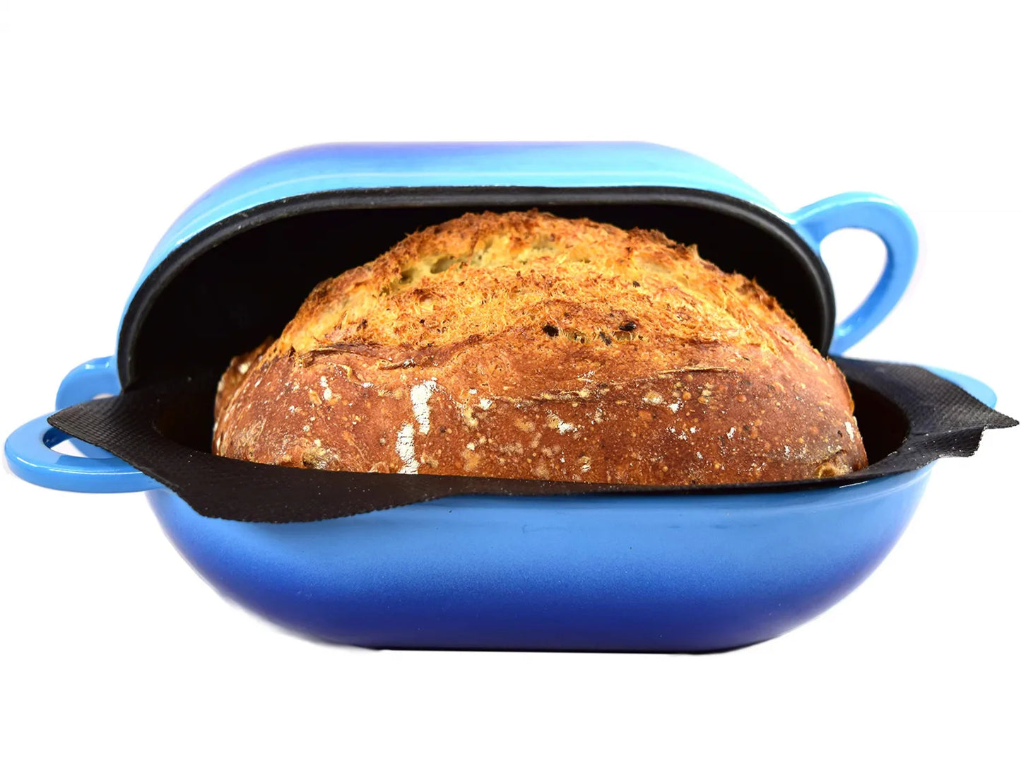 Enameled Cast Iron Dutch Oven for Sourdough Bread Baking Artisan Bread Heavy Duty Oval Loaf Pan 9 " 2 Qt Oven Safe Baking Mold