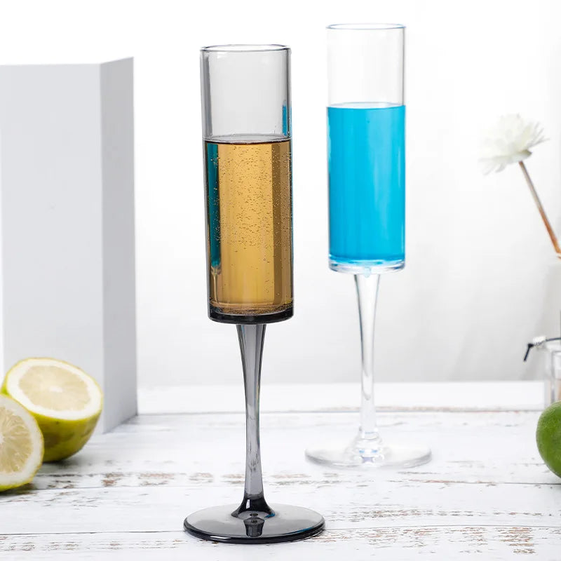 2Pcs Acrylic Champagne Glasses Wedding Party Flutes Bevel Wine Glass Home Bar Drinkware Party Valentine's Day Gifts