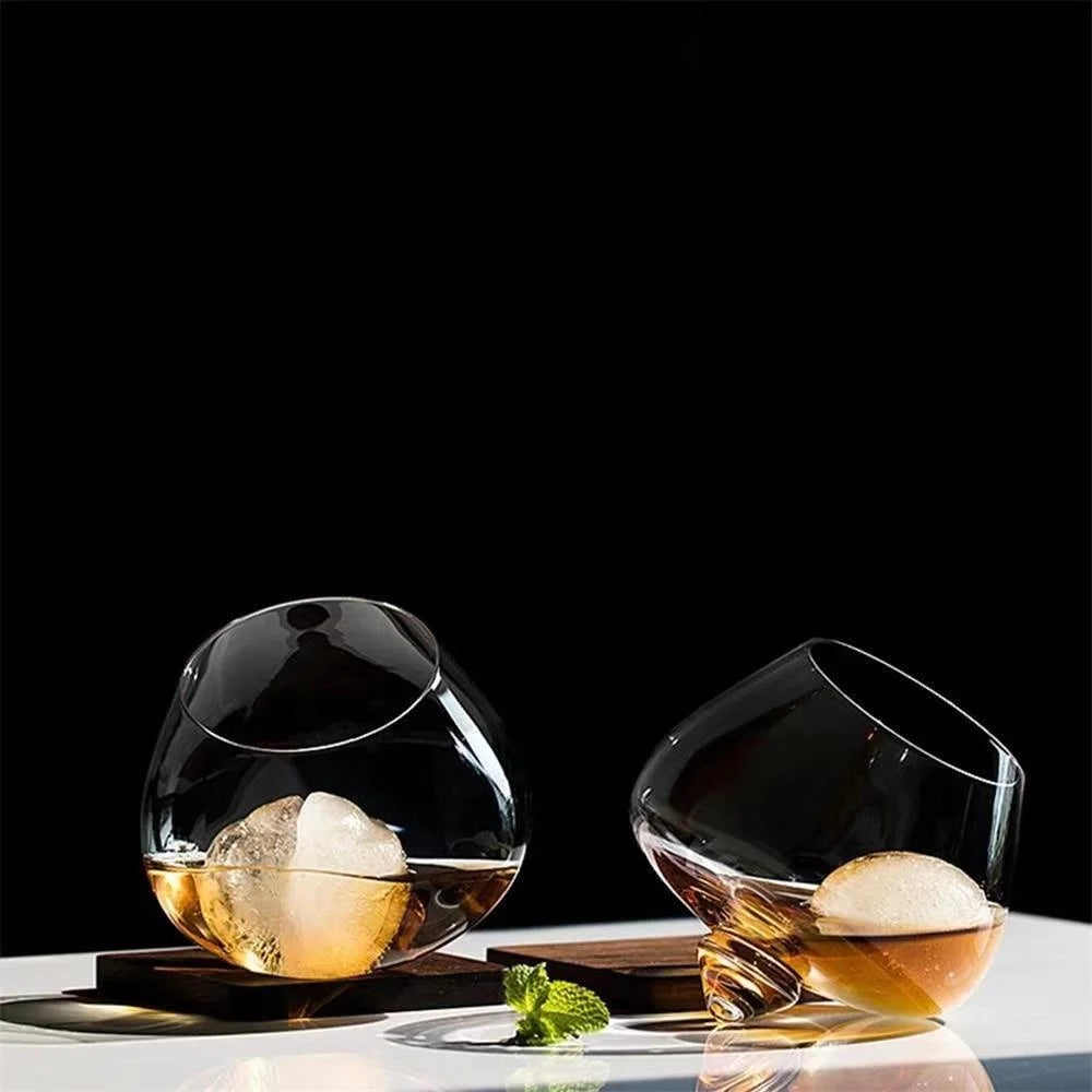Whisky Beer Glass Cup Belly Whiskey Verres Drinking Tumbler Cocktail Wine Vaso Spin Whiskey Tazas Brandy Cups Rotate Drinkware