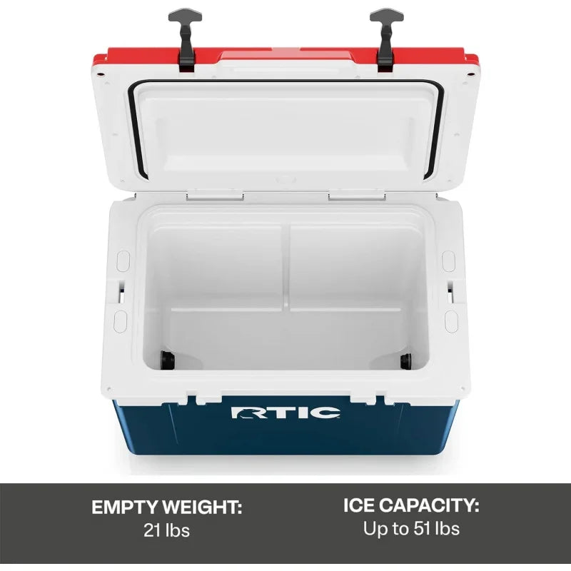 RTIC Ultra-Light 52 Quart Hard Cooler Insulated Portable Ice Chest Box for Beach, Drink, Beverage, Camping, Picnic, Fishing, Boa