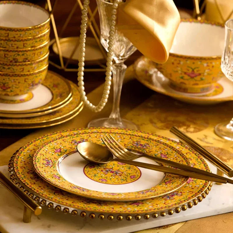 Fine Luxury Guests Dinnerware Sets Home Kitchen Wedding Dining Room Tableware Set Catering Supplies Vajillas Para Cocina Dishes