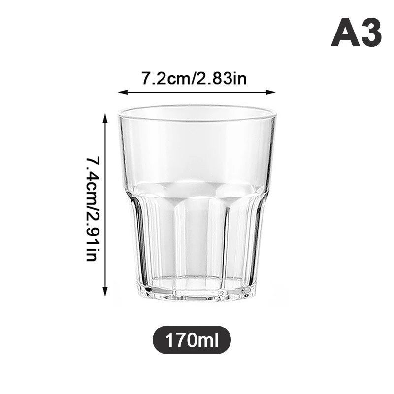 Acrylic Whiskey Cups Unbreakable Transparent Beer Cup Plastic Coffee Milk Breakfast Cup Spirit Glass Drinkware Juice Tea Cup