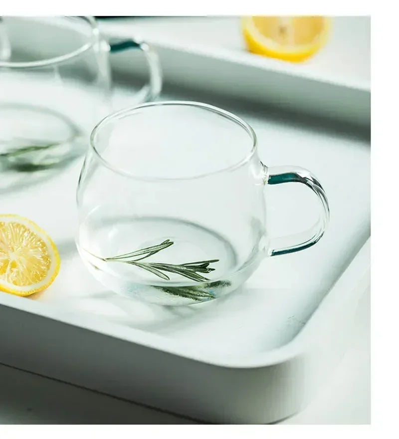 1.8L Transparent Borosilicate Glass Teapot Heat-Resistant Large Clear Tea Pot Flower Tea Set Puer Kettle Cup Office Home Tool
