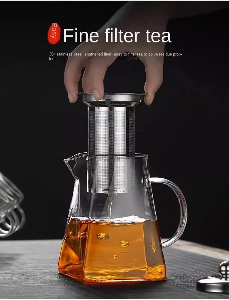Glass Teapot with Infuser Tea Set Kettle Maker Infusers Jug Teaware Kitchen Dining Bar Home Tea Kit Glass Teapot Samovar