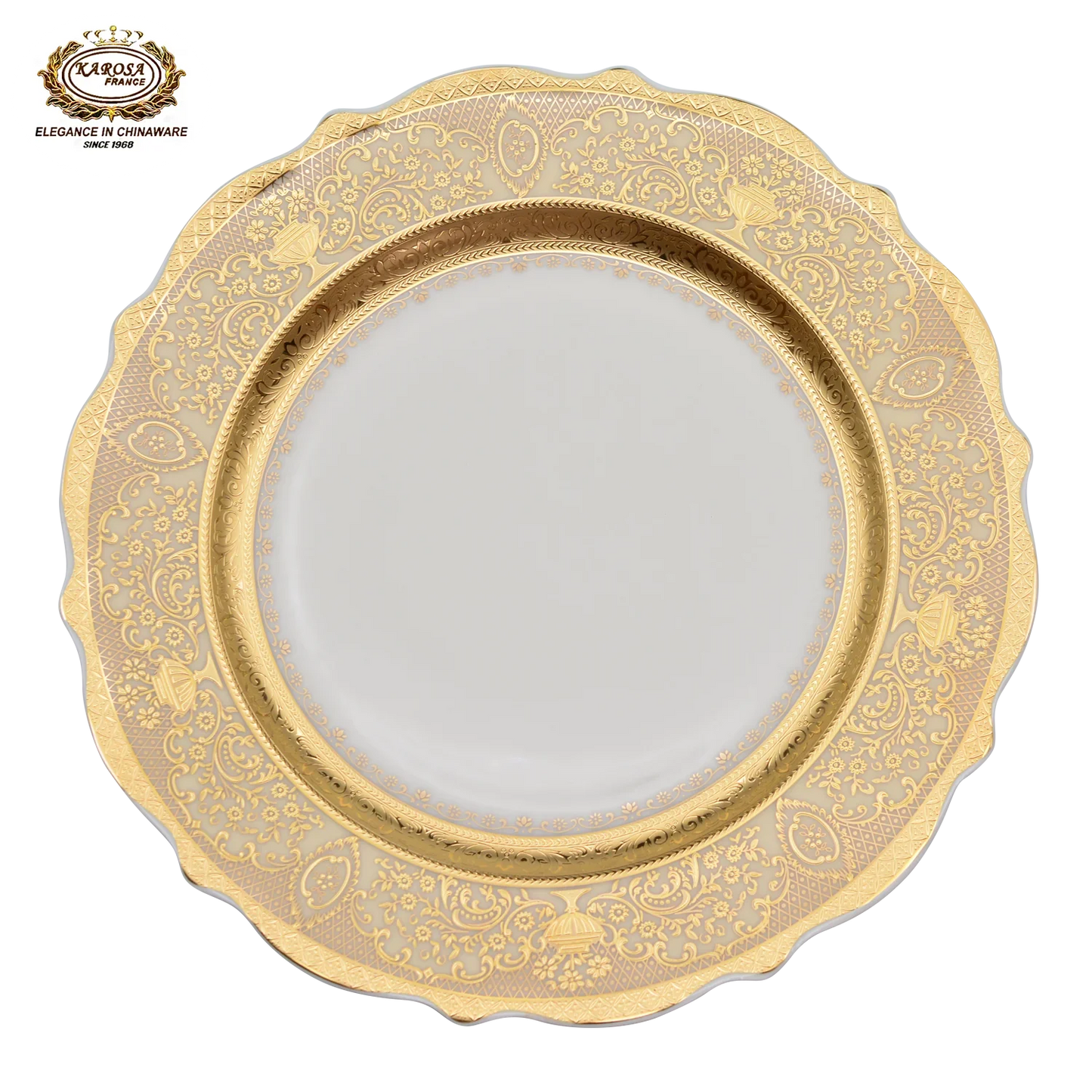 New fashionable shape for bone china dinner set embossed gold decoration from Germany style