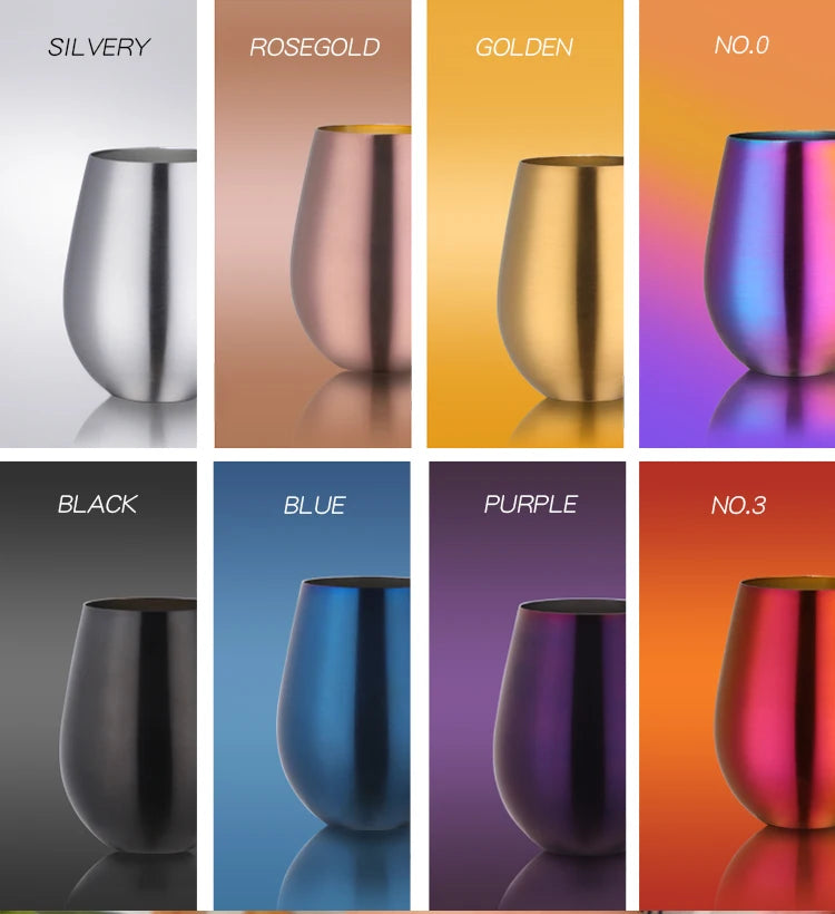 500ml Stainless Steel Beer Wine Cup Rose Gold Beer Tumbler Cocktail Juice Milk Cup Metal Drinking Mug for Bar Outdoor Drinkware