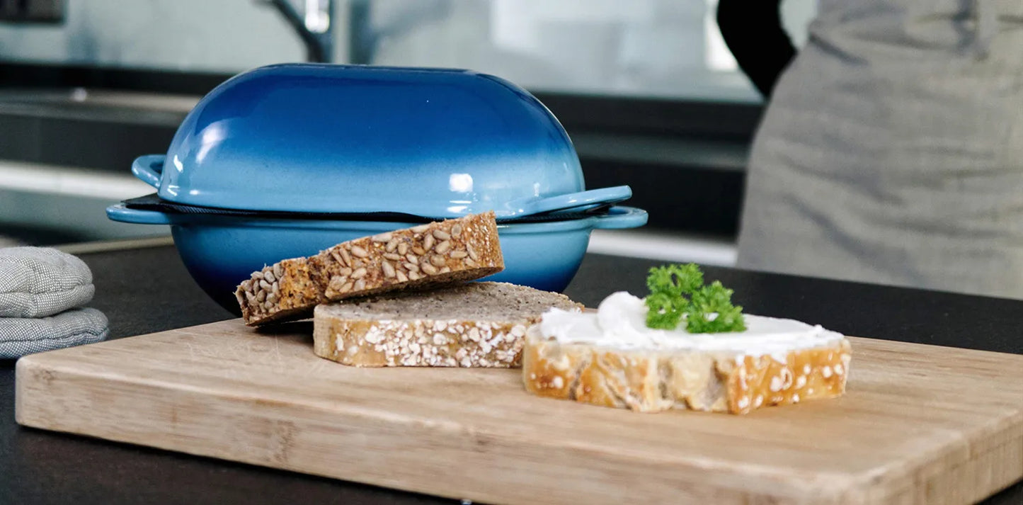Enameled Cast Iron Dutch Oven for Sourdough Bread Baking Artisan Bread Heavy Duty Oval Loaf Pan 9 " 2 Qt Oven Safe Baking Mold