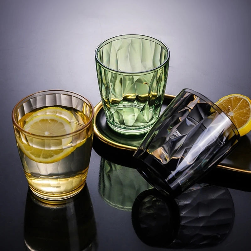 Unbreakable Acrylic Drinking Glasses Reusable Fruit Juice Beer Champagne Cup for Bar 490ml Shatterproof Water Tumblers