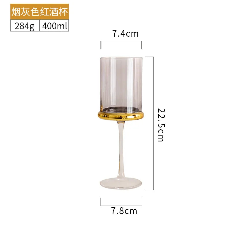 Nordic Gold Red Wine Glass Crystal Glass Champagne Glass Home Juice Glass Goblet Wine Glass Model Room Bar Barware