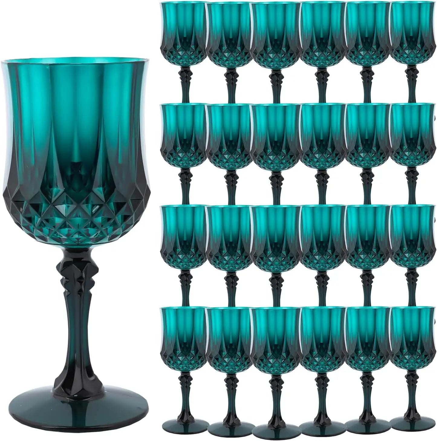 Transparent Plastic Wine Glasses,Transparent Plastic Goblets for Parties,Transparent Drinking Glasses for Wedding Reception,