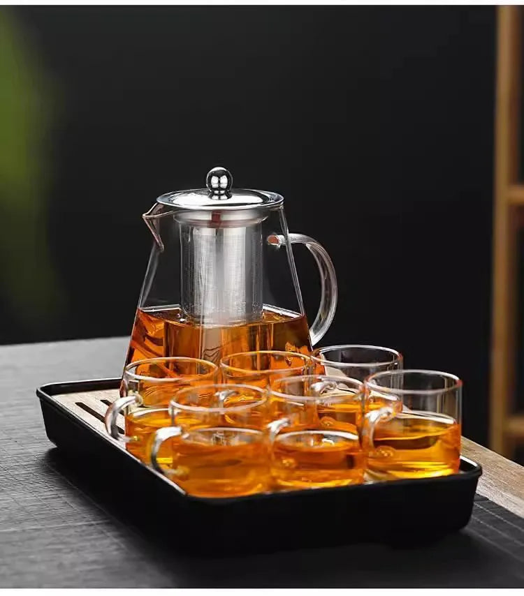 Glass Teapot with Infuser Tea Set Kettle Maker Infusers Jug Teaware Kitchen Dining Bar Home Tea Kit Glass Teapot Samovar