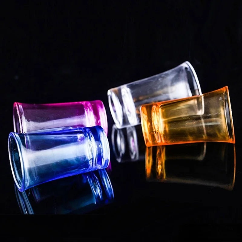Vaso de chupito de 35 ml con fondo grueso, copa para vino blanco, vasos de colores, vasos portátiles de plástico acrílico, para fiestas y juegos de beber.