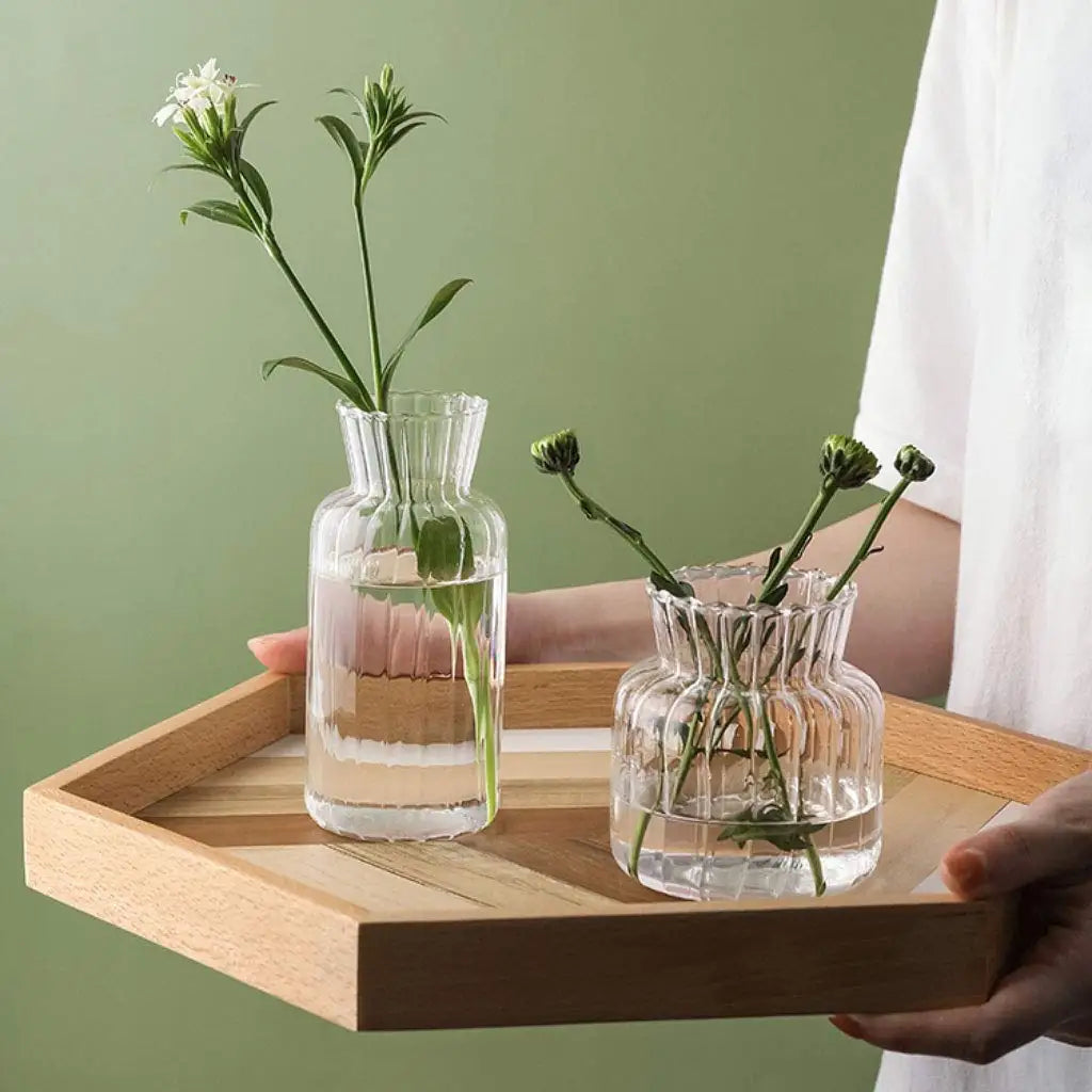 1pc Nordic Creative Transparent Vases Glass Plant Bottle Flower Pot Hydroponic Terrarium Arrangement Container Table Vase Decor