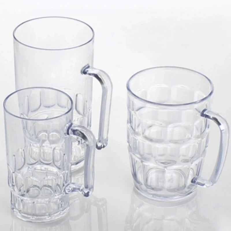 Vaso de cerveza acrílico irrompible de 3 tamaños, vaso grande para cerveza KTV, vasos de plástico para bebidas, taza para desayuno, leche, café y agua, artículos de bar.