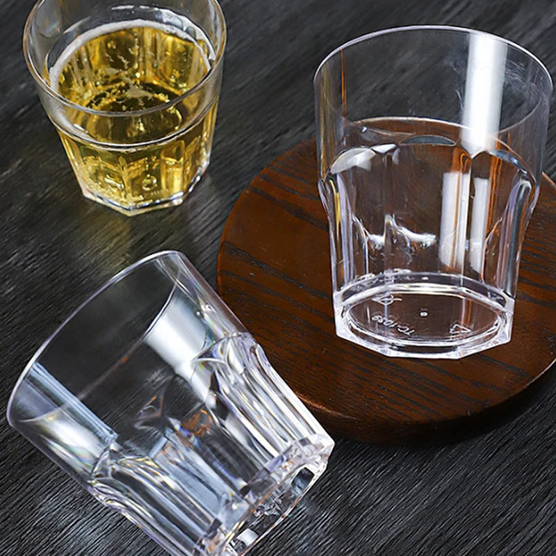 Acrylic Whiskey Cups Unbreakable Transparent Beer Cup Plastic Coffee Milk Breakfast Cup Spirit Glass Drinkware Juice Tea Cup