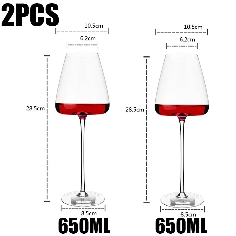 2pcs High-end Goblet Red Wine Glass Kitchen Utensils Water Grap Champagne Glasses Bordeaux Burgundy Wedding Square Party Gift