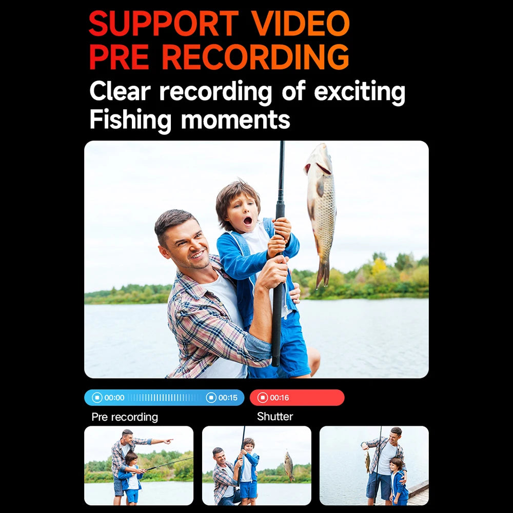 4K/30FPS Sports Camera WiFi Camera Dual Screen 6-Axis Anti-Shake Touch Control APP Remote Control with Waterproof Housing