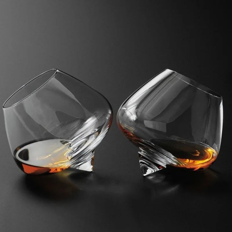 Whisky Beer Glass Cup Belly Whiskey Verres Drinking Tumbler Cocktail Wine Vaso Spin Whiskey Tazas Brandy Cups Rotate Drinkware