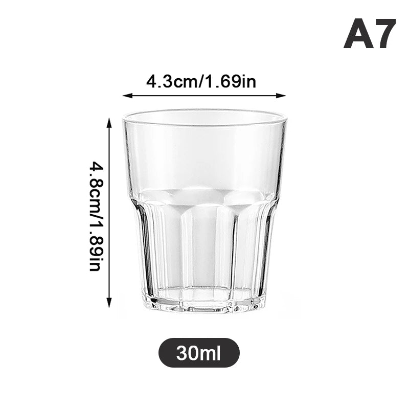 Acrylic Whiskey Cups Unbreakable Transparent Beer Cup Plastic Coffee Milk Breakfast Cup Spirit Glass Drinkware Juice Tea Cup