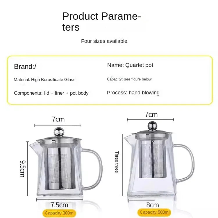 Glass Teapot with Infuser Tea Set Kettle Maker Infusers Jug Teaware Kitchen Dining Bar Home Tea Kit Glass Teapot Samovar