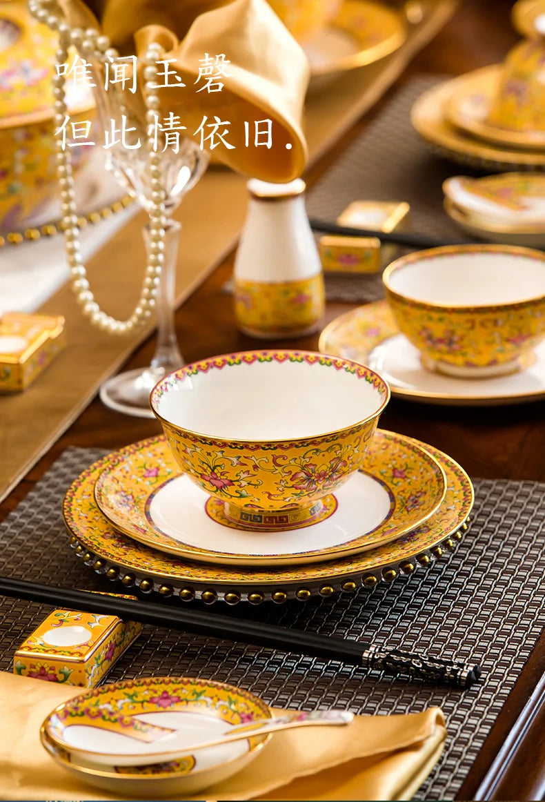 Fine Luxury Guests Dinnerware Sets Home Kitchen Wedding Dining Room Tableware Set Catering Supplies Vajillas Para Cocina Dishes