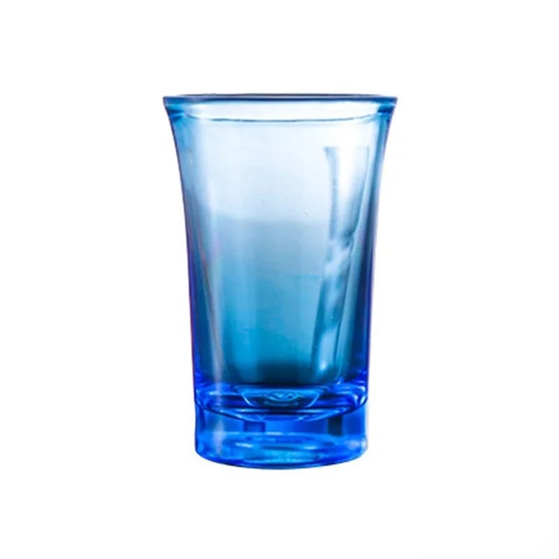 Vaso de chupito de 35 ml con fondo grueso, copa para vino blanco, vasos de colores, vasos portátiles de plástico acrílico, para fiestas y juegos de beber.