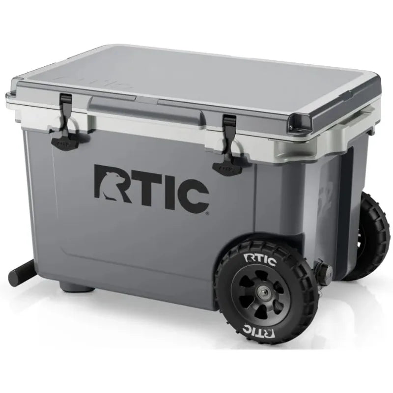 52 Quart Ultra-Light Wheeled Hard Cooler Insulated Portable Ice Chest Box for Beach, Drink, Beverage, Camping, Picnic, Fishing
