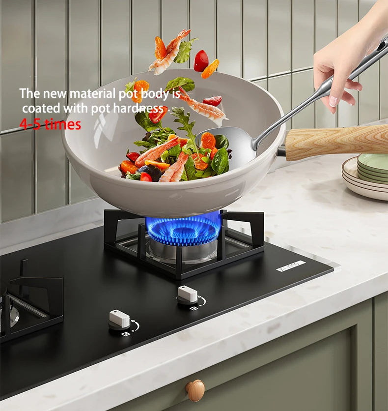 30cm Ceramic Wok Frying Pan Non-Stick Pan Home Steak Skillet Pancake Fried Induction Cooker Gas Stove Saucepan kitchen Cookware