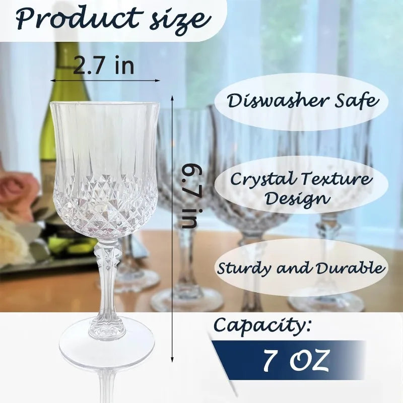 Transparent Plastic Wine Glasses,Transparent Plastic Goblets for Parties,Transparent Drinking Glasses for Wedding Reception,