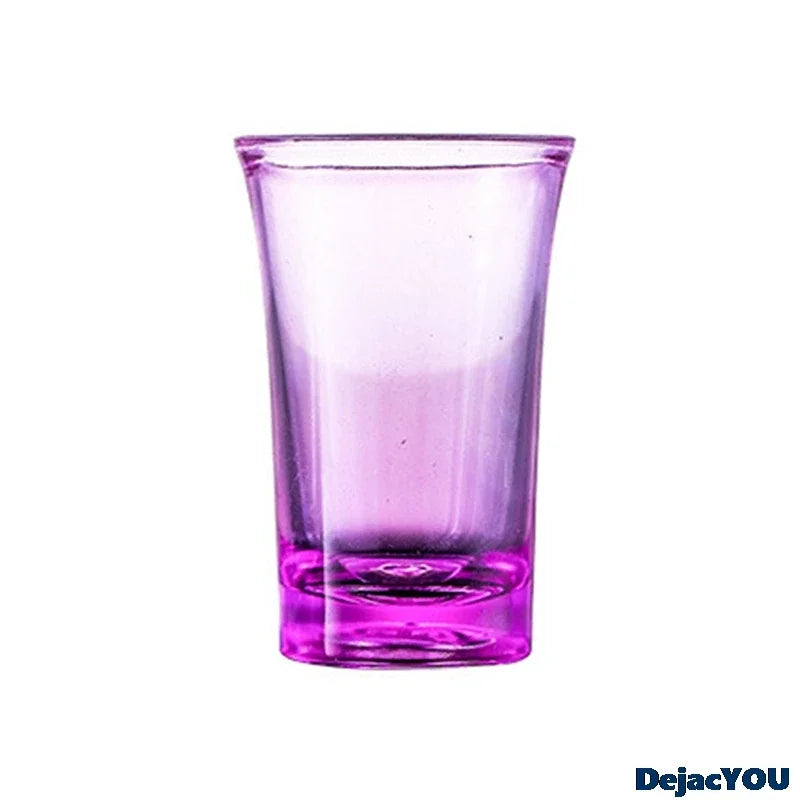 Vaso de chupito de 35 ml con fondo grueso, copa para vino blanco, vasos de colores, vasos portátiles de plástico acrílico, para fiestas y juegos de beber.