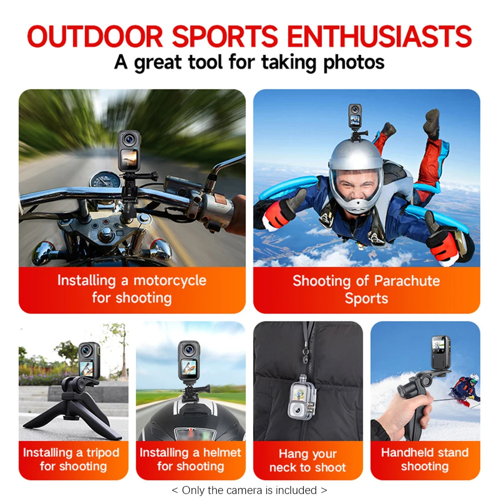4K/30FPS Sports Camera WiFi Camera Dual Screen 6-Axis Anti-Shake Touch Control APP Remote Control with Waterproof Housing