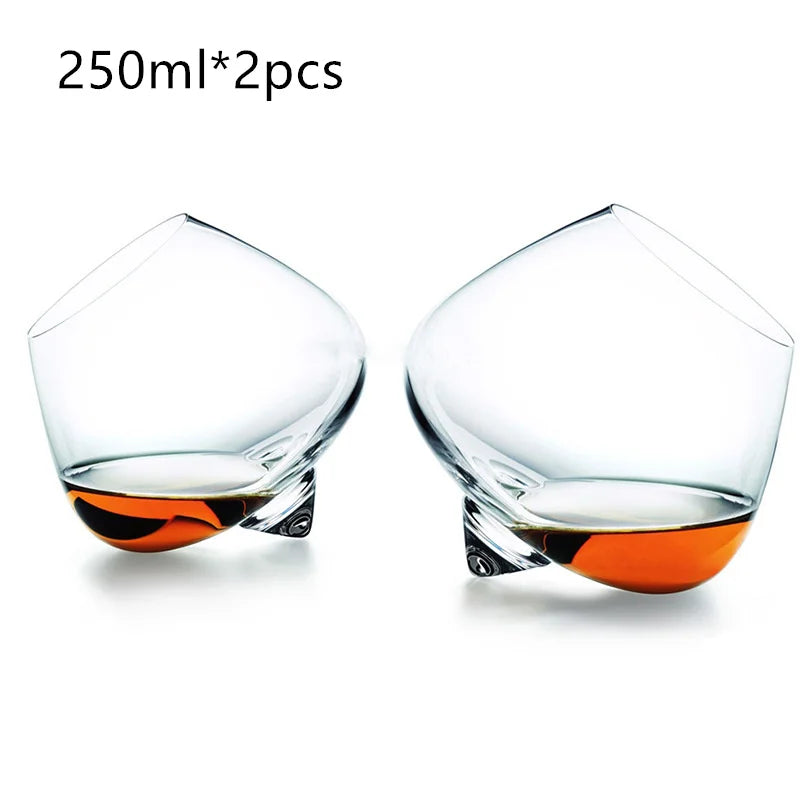 Whisky Beer Glass Cup Belly Whiskey Verres Drinking Tumbler Cocktail Wine Vaso Spin Whiskey Tazas Brandy Cups Rotate Drinkware