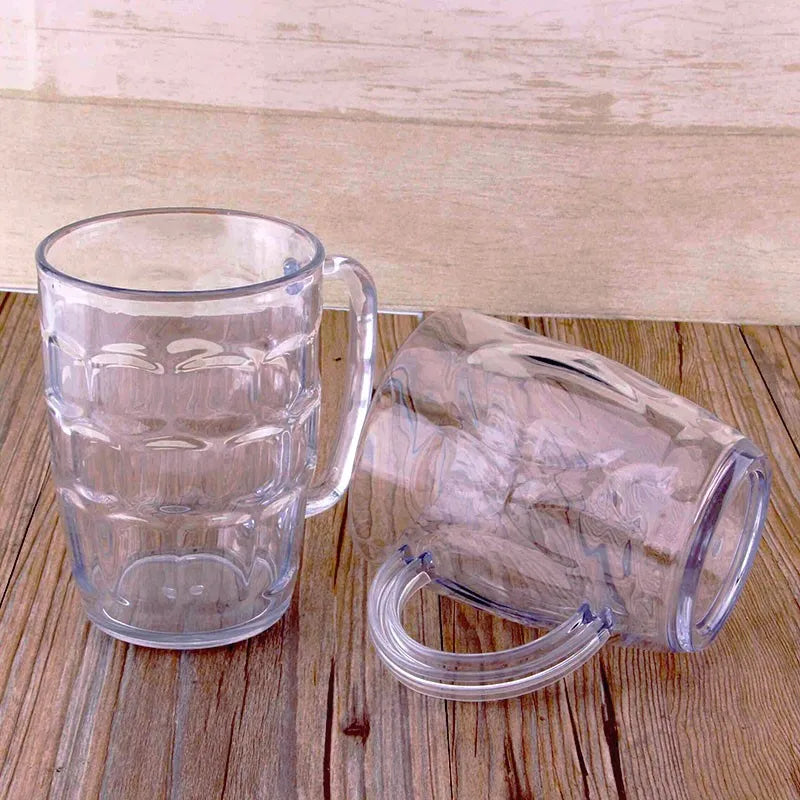 Vaso de cerveza acrílico irrompible de 3 tamaños, vaso grande para cerveza KTV, vasos de plástico para bebidas, taza para desayuno, leche, café y agua, artículos de bar.