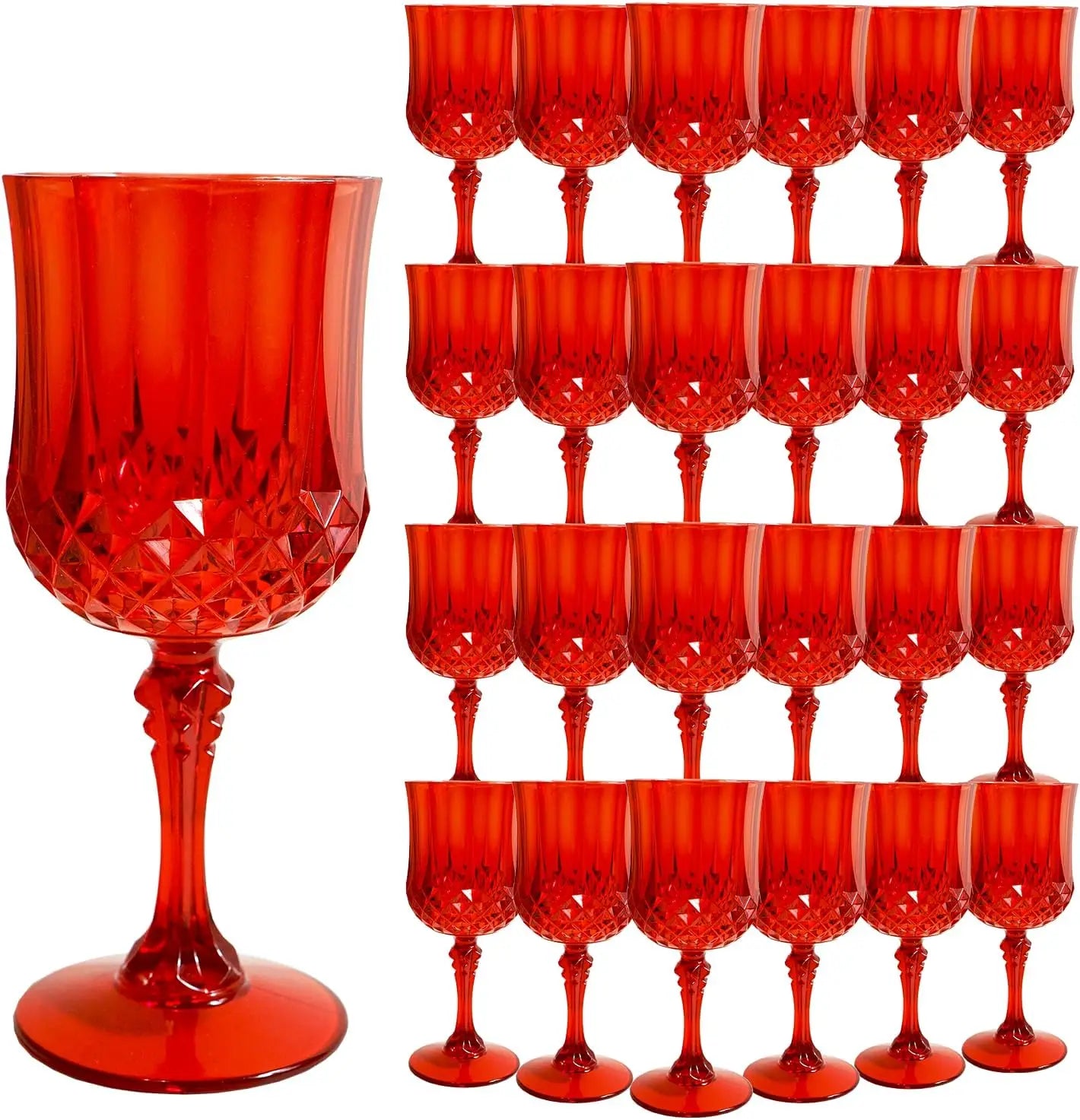 Transparent Plastic Wine Glasses,Transparent Plastic Goblets for Parties,Transparent Drinking Glasses for Wedding Reception,
