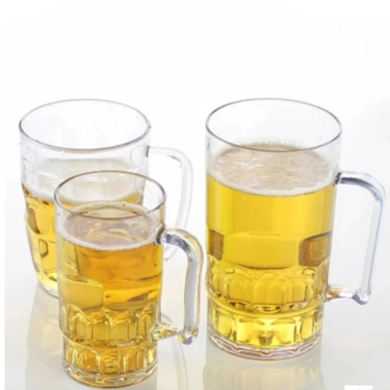 Vaso de cerveza acrílico irrompible de 3 tamaños, vaso grande para cerveza KTV, vasos de plástico para bebidas, taza para desayuno, leche, café y agua, artículos de bar.
