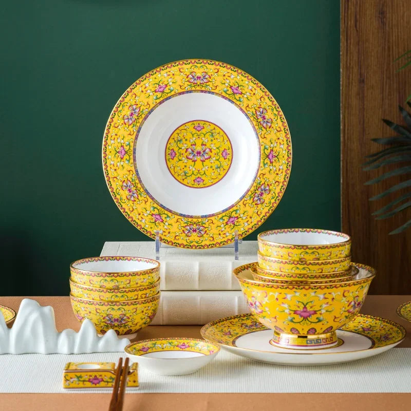 Fine Luxury Guests Dinnerware Sets Home Kitchen Wedding Dining Room Tableware Set Catering Supplies Vajillas Para Cocina Dishes