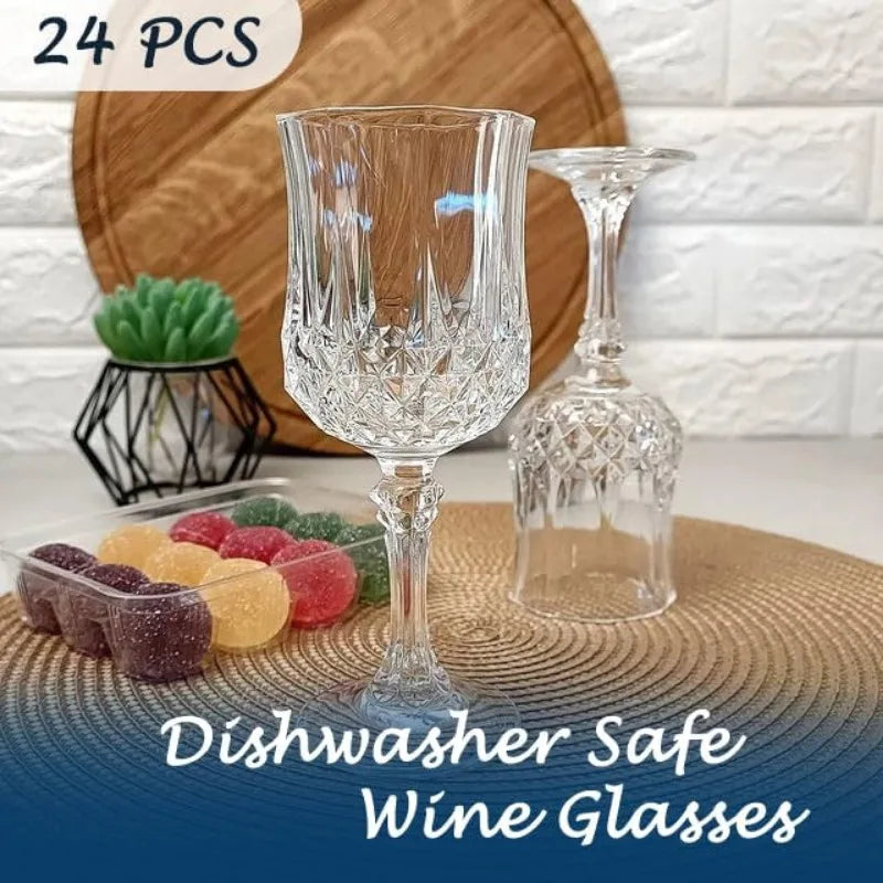 Transparent Plastic Wine Glasses,Transparent Plastic Goblets for Parties,Transparent Drinking Glasses for Wedding Reception,