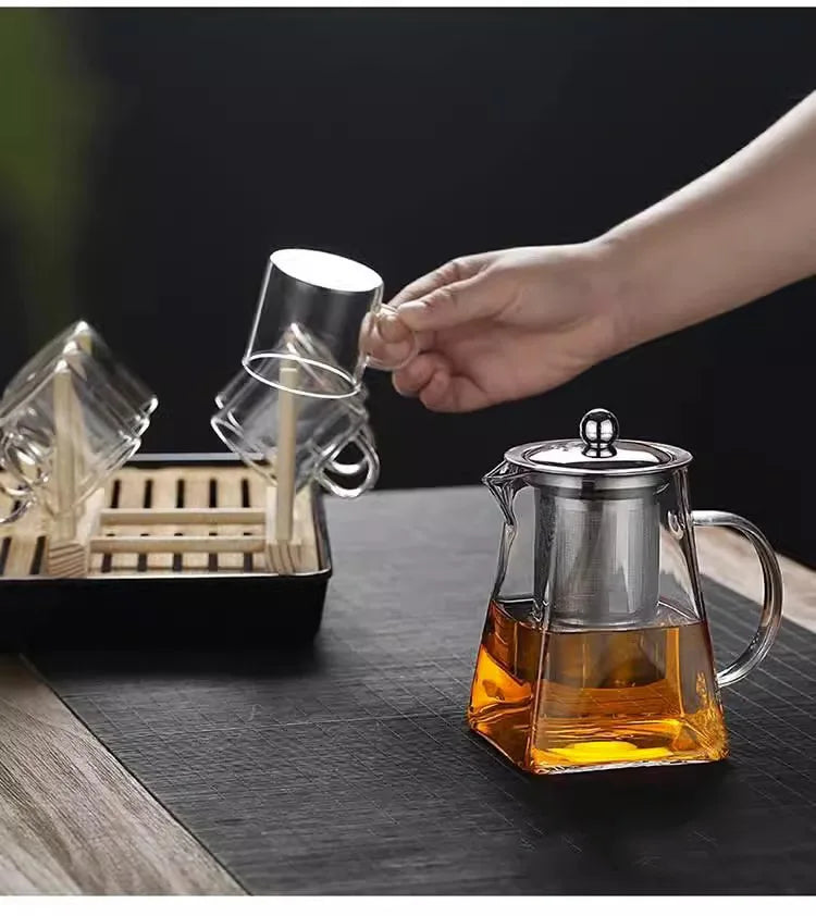Glass Teapot with Infuser Tea Set Kettle Maker Infusers Jug Teaware Kitchen Dining Bar Home Tea Kit Glass Teapot Samovar