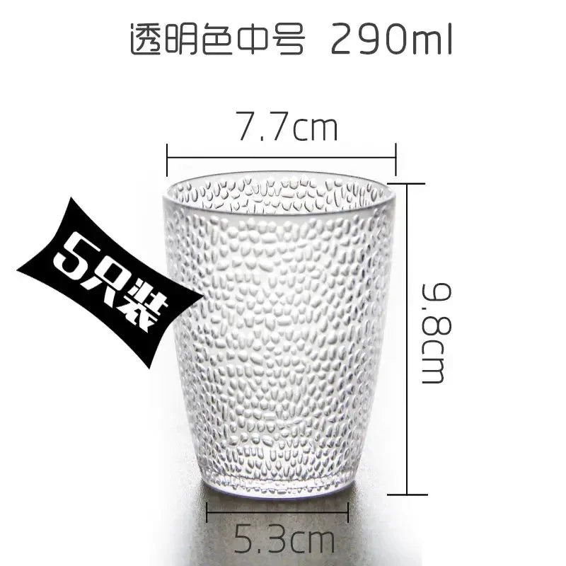5PCS Acrylic Juice Glass Colorful Diamond Water Glass Hotel Restaurant Wine Drink Cup Home Party Supplies