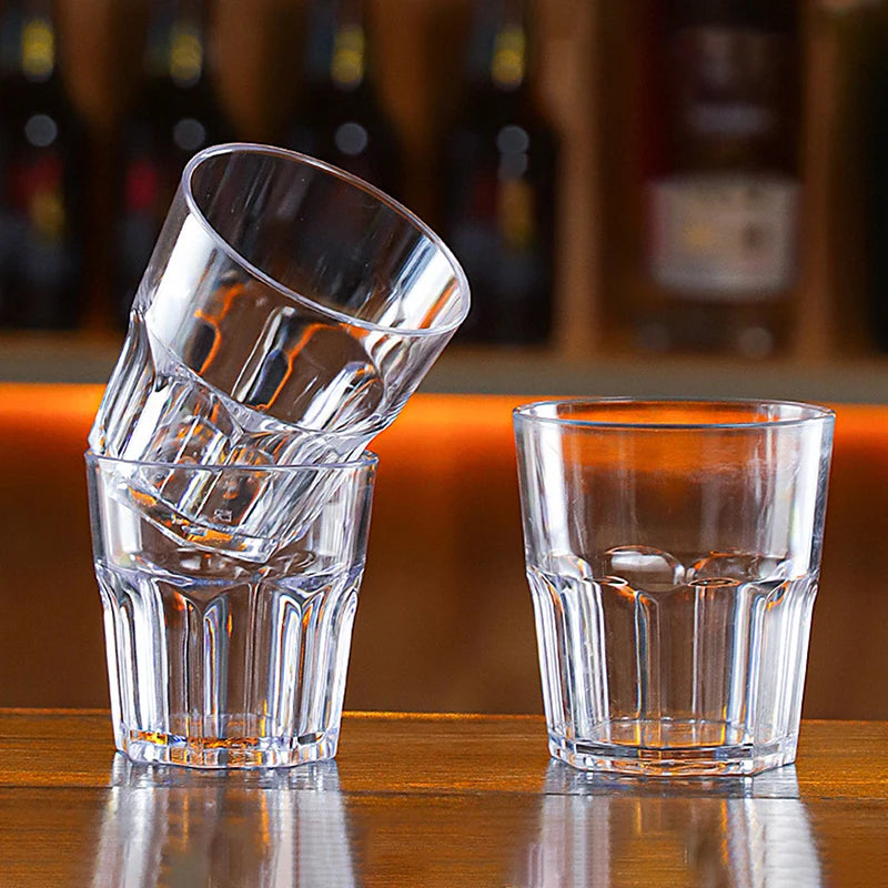 Acrylic Whiskey Cups Unbreakable Transparent Beer Cup Plastic Coffee Milk Breakfast Cup Spirit Glass Drinkware Juice Tea Cup