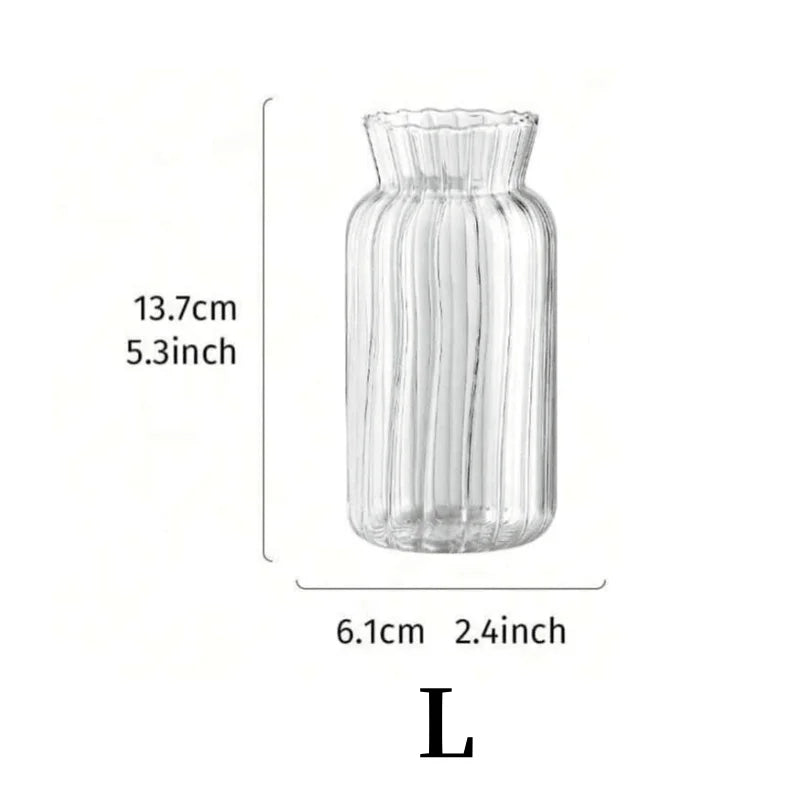 1pc Nordic Creative Transparent Vases Glass Plant Bottle Flower Pot Hydroponic Terrarium Arrangement Container Table Vase Decor