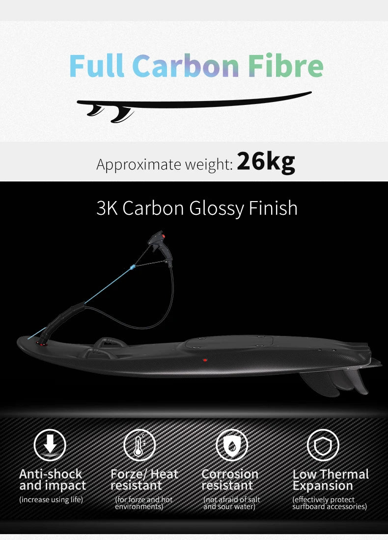 Power Surfboard Jet Surfboard, Jet Surfboard, Carbon Fibre Body, Light Weight, Surfing Surfboard, Jet Board with 109cc Engine