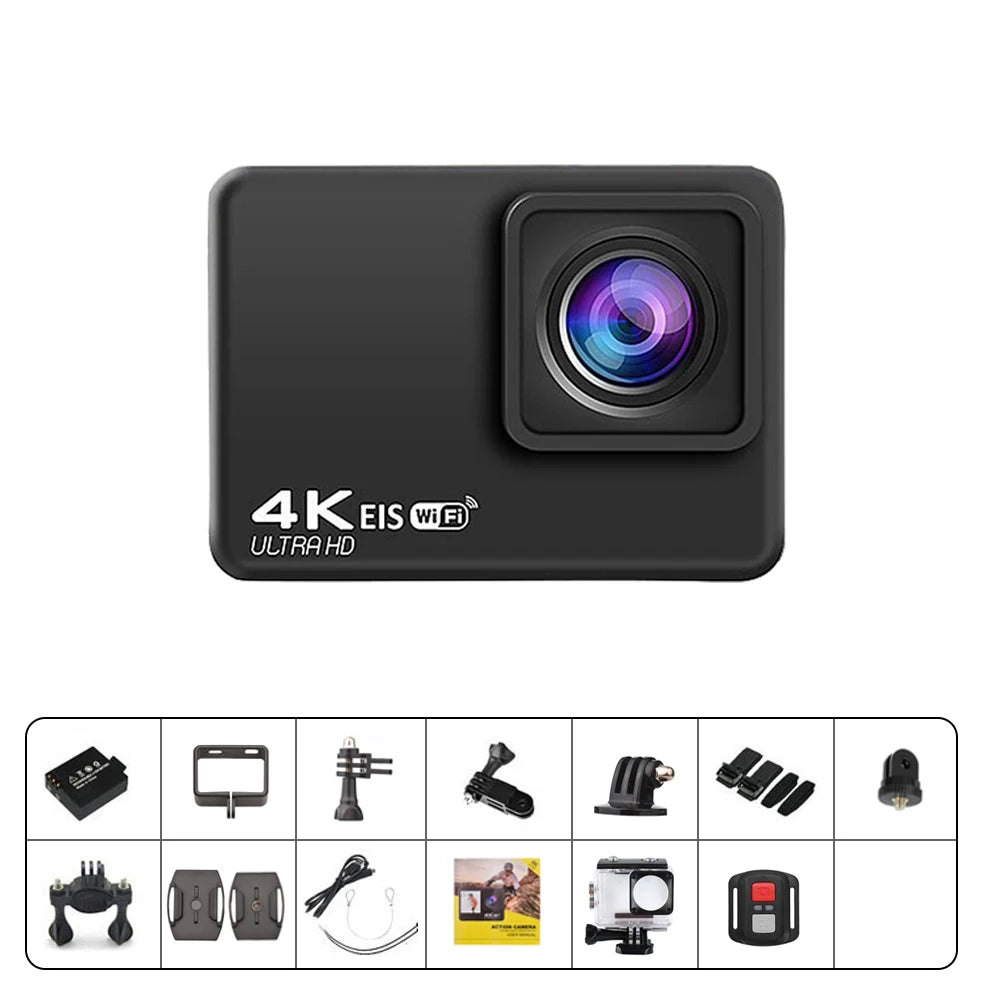 2025 NEW Action Camera 4K 60FPS WiFi Anti-shake With Remote Control Screen Waterproof Sport Camera drive recorder EIS